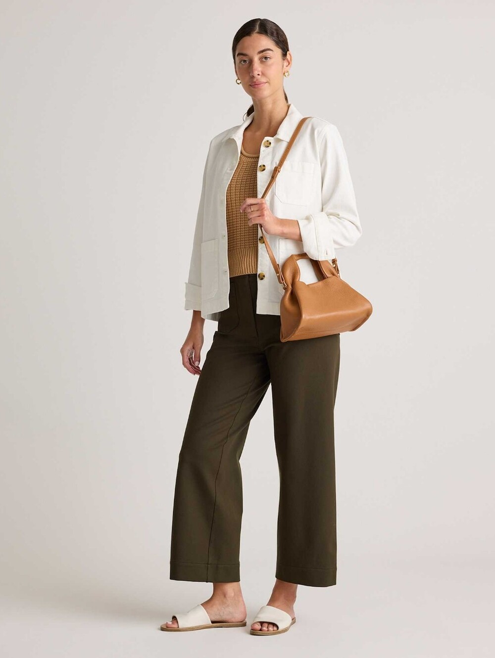 Quince Italian Leather Trapeze Crossbody